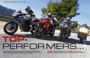 Vergelijkingstest Honda Crossrunner – Kawasaki Versys 1000 – Triumph Tiger 1050 Sport – Yamaha MT-09 Tracer